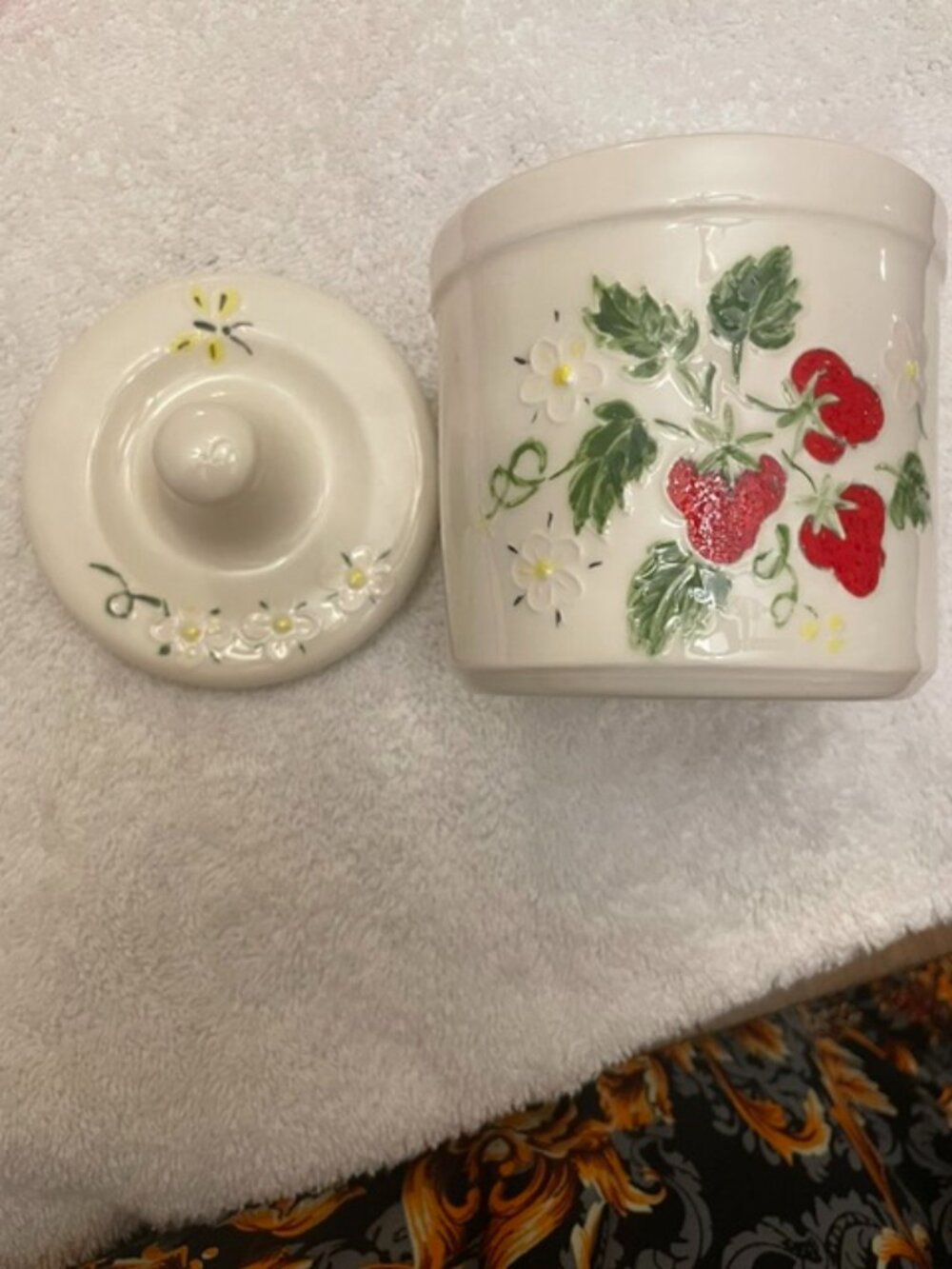 McCoy Pottery "Strawberry Country" collection small canister